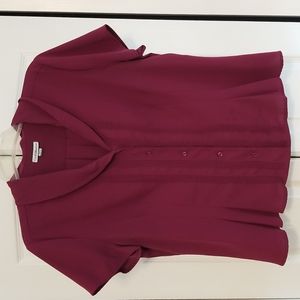 Lavender- Purple Blouse Croft & Barrow button up & pleated